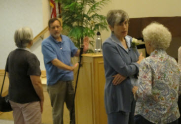 Joe Suplicki and Peggy Norris answer questions<BR>after their presentation on Ridgewood’s parks